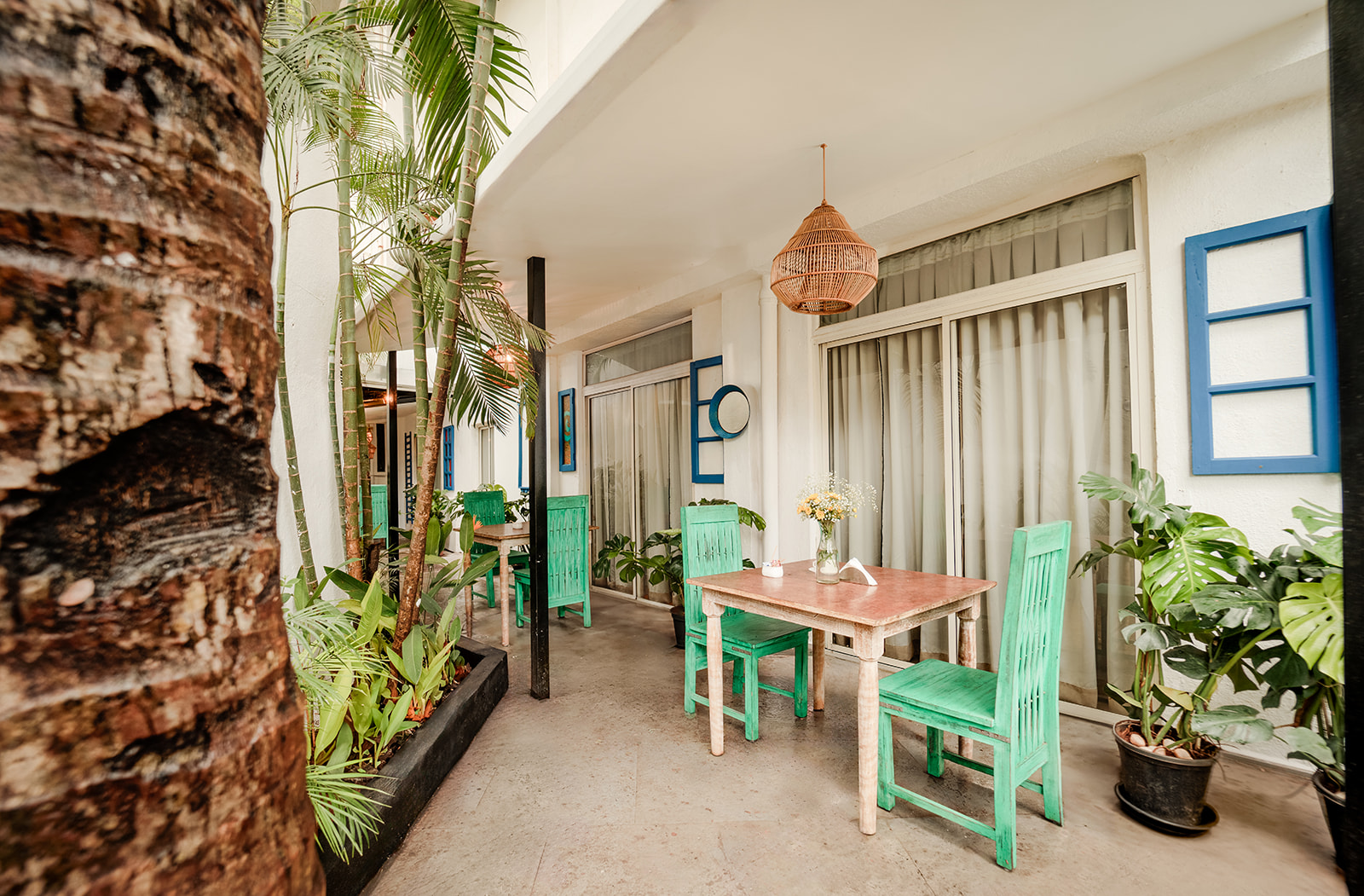 Garden sit-out at the Spacious Double Deluxe Bedroom